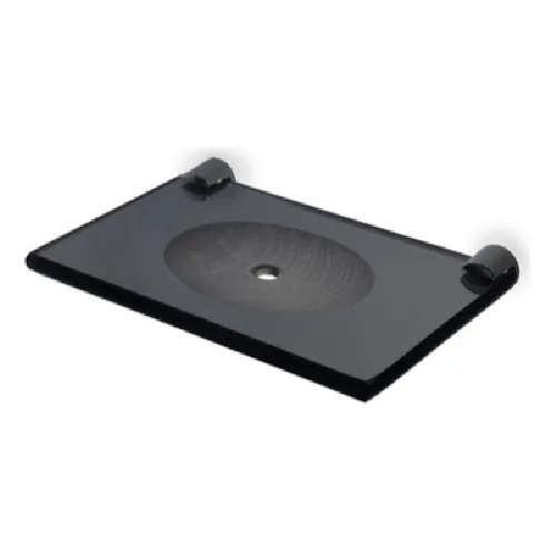 Saboneteira Glasscuban Reta Fume 12x15 330fm Pt