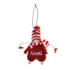 Enfeite Cromus Menina C/gorro Vrm/bco 10cm 1 Un
