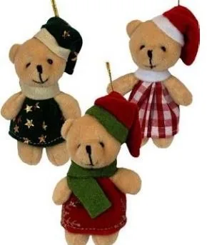 Enfeite Tuut  Arvore Urso Pel Bege Tec Estamp
