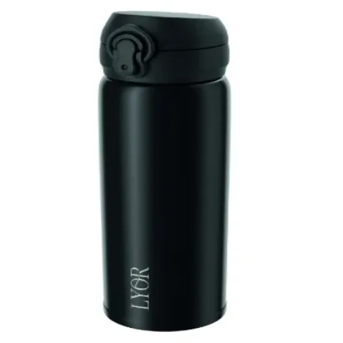 Garrafa Lyor Termica Aco Inox C/tampa Flip Preta