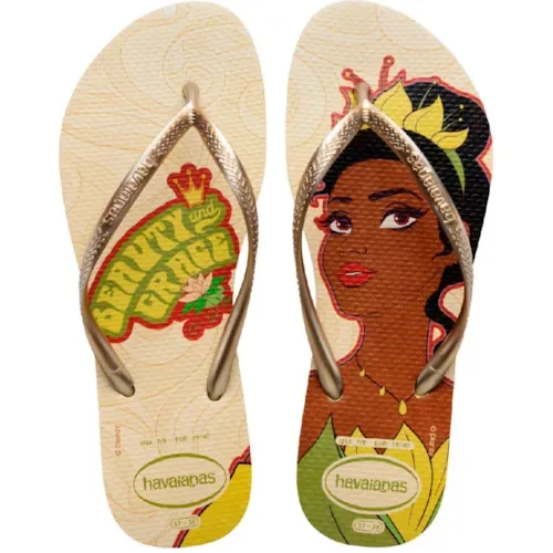 Sandalia Havaianas Kids Slim Princ. Bg Palha 27/28