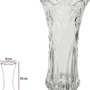 Vaso Florarte Vidro Text Transp 19cm
