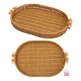 Bandeja Estilo Moment Rattan Oval G Plast 42.5 X29