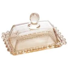 Manteigueira Wolf Cristal Ambar 14cm