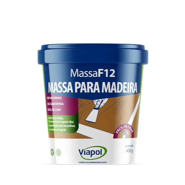 Massa Viapol F-12 400gr Mogno