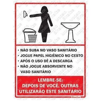 Placa Sinalize 220ag Procedimento Sanit. Feminino