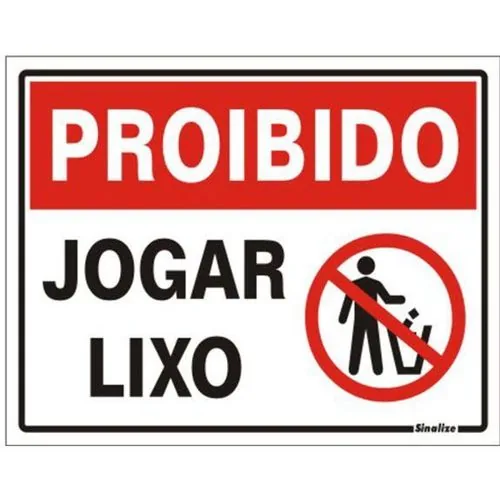 Placa Sinalize 220au Probido Jogar Lixo