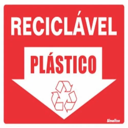Placa Sinalize 220bk Reciclavel Plastico