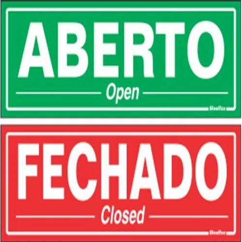 Placa Sinalize 250cf Aberto/fechado