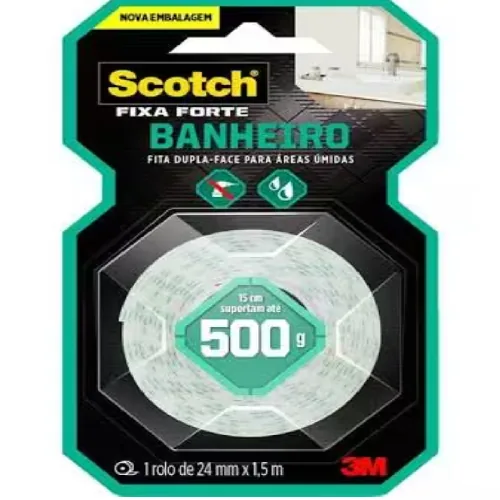 Fita 3m Scotch Fixa Forte Banhe 24mm X 1.5mt