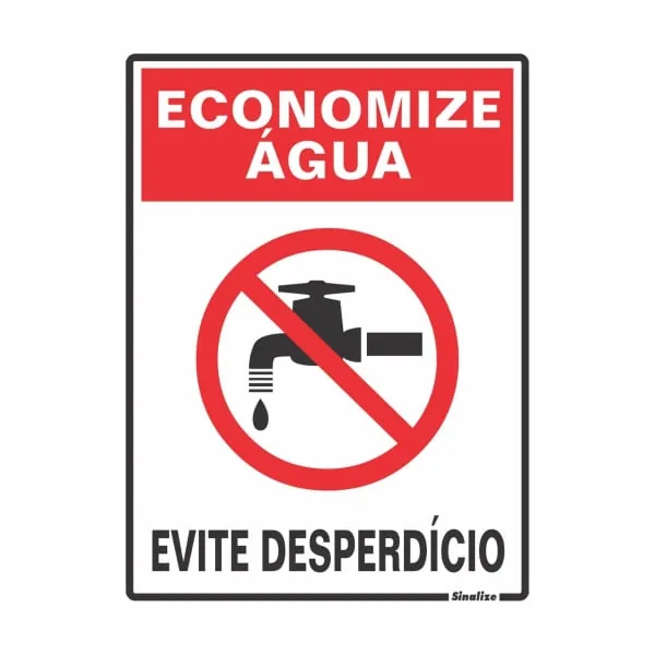 Placa Sinalize 220an Economize Agua
