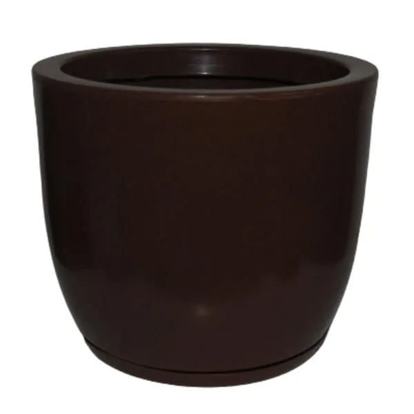 Vaso Minarte Red Bojo 3 Marrom C/ Prato