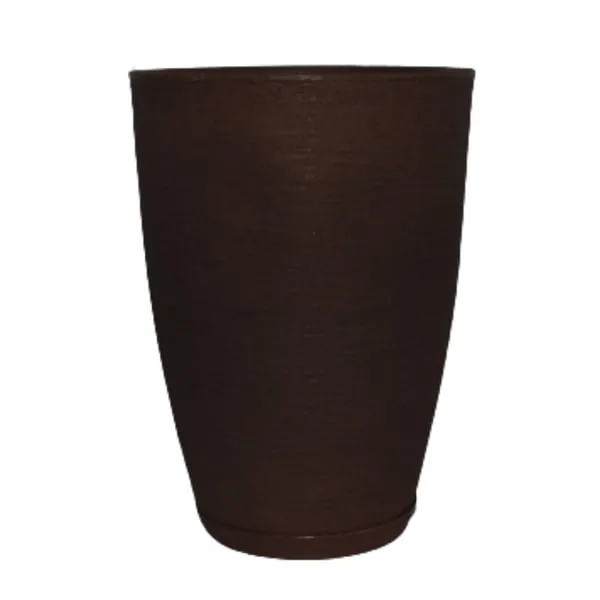 Vaso Minarte Cone Bojo 1 Marrom C/ Prato