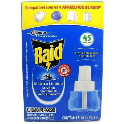 Inseticida Raid 45 Noites Refil 32,9ml