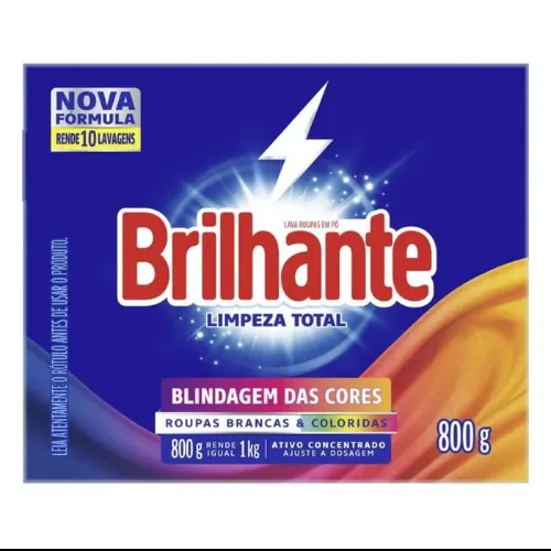 Lava Roupas Brilhante Po Limpeza Total  800g