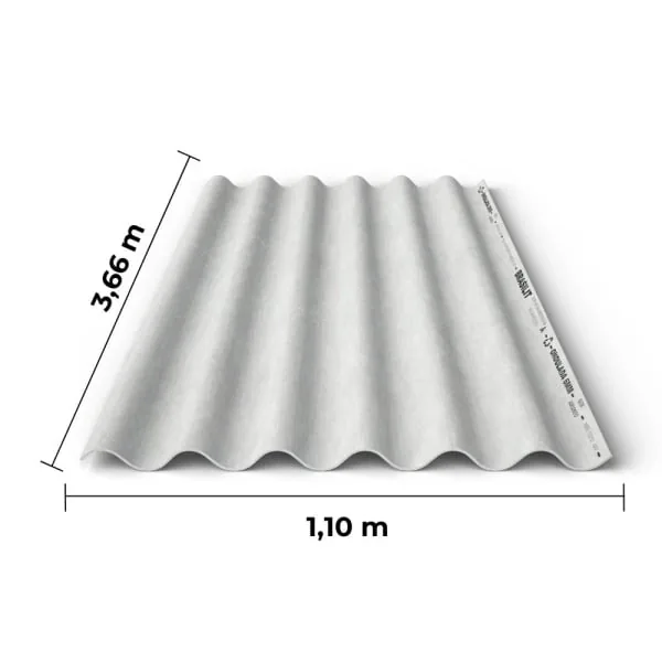 Telha Brasilit Hidrofugada 3.66 X 1.10m 6mm