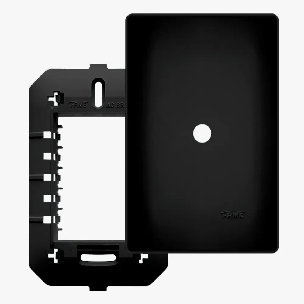 Habitat Fame Placa 4 X2 Preta C/sup Saida Fio 4070