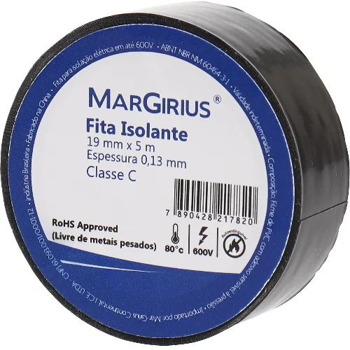 Fita Isolante Margirius 19mm X5m Classe C