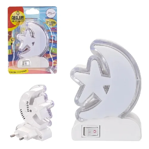 Luminaria Zein Abajur Led Luz Noturna Biv Lua Estr