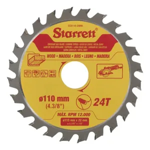 Lamina Starretserra Circ Metal Duro Mad 110x22x24t