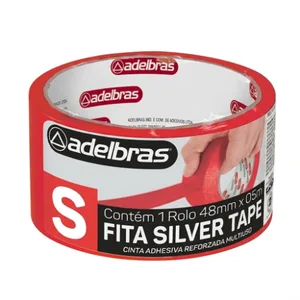 Fita Adelbras Silver Tape 5m 48mm Vermelha