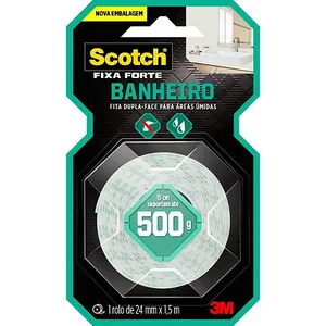 Fita 3m Scotch Fixa Forte Banhe 24mm X 1.5mt